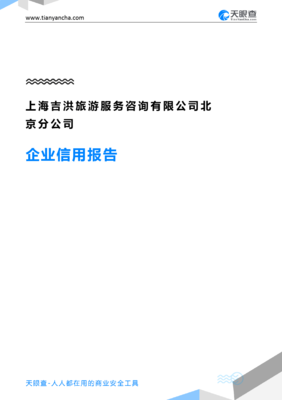 上海吉洪旅游服务咨询北京分公司企业信用报告深度解读 从天眼查看旅游咨询服务
